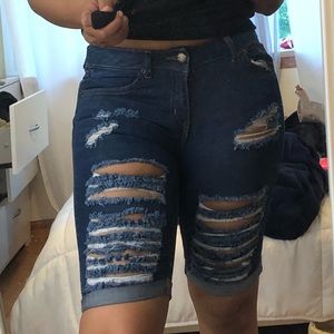 Distressed Bermuda Shorts